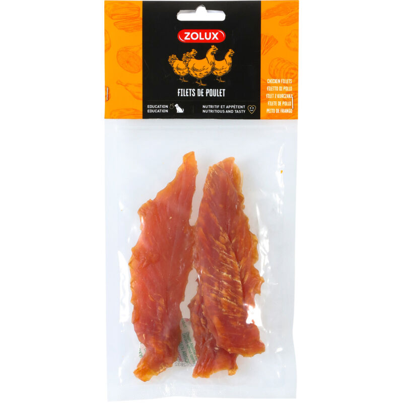 foto del prodotto filetti di pollo 100 g per cani zolux