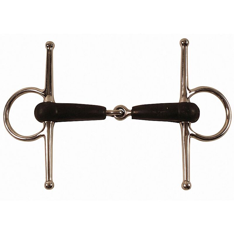 foto del prodotto filetto ad aste snodato in inox con imboccatura ricoperta in gomma 18 mm 13,5 cm