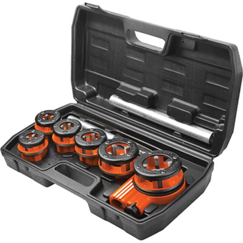 foto del prodotto filiera manuale a cricchetto kit 331009 wokin 1 4 3 8 1 2 3 4 1 1 4 cf pz 9