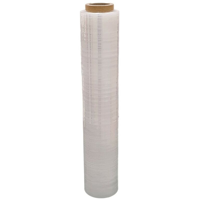 foto del prodotto film estensibile imballaggio trasparente, 1 rotolo 340mx45h cm per imballaggio manuale multiuso, pellicola imballaggio extra resistente, rotoli