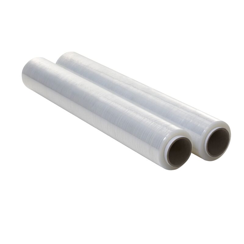 foto del prodotto film transparente para embalar 2 unidades rollo plastico transparente para embalaje industrial de 0,5 x 200m rollo papel film estirable manual y