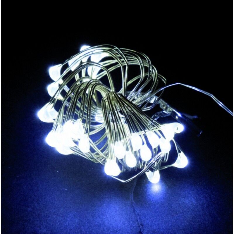 foto del prodotto filo 100 microled bianco freddo metri 5 batteria per interno