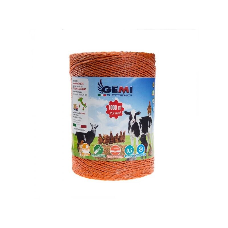 foto del prodotto filo conduttore 1000 mt 2.2 mm per recinto elettrico recinti elettrici recinti elettrificati recinzioni elettrificate per animali cani mucche