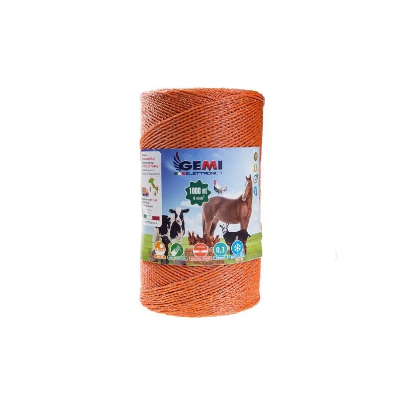 foto del prodotto filo conduttore 1000 mt 4 mm per recinto elettrico recinti elettrici recinti elettrificati recinzioni elettrificate per animali cani mucche cavalli