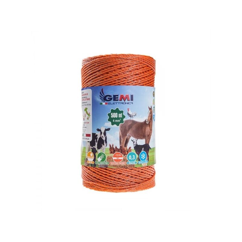 foto del prodotto filo conduttore 500 mt 4 mm per recinto elettrico recinti elettrici recinti elettrificati recinzioni elettrificate per animali cani mucche cavalli