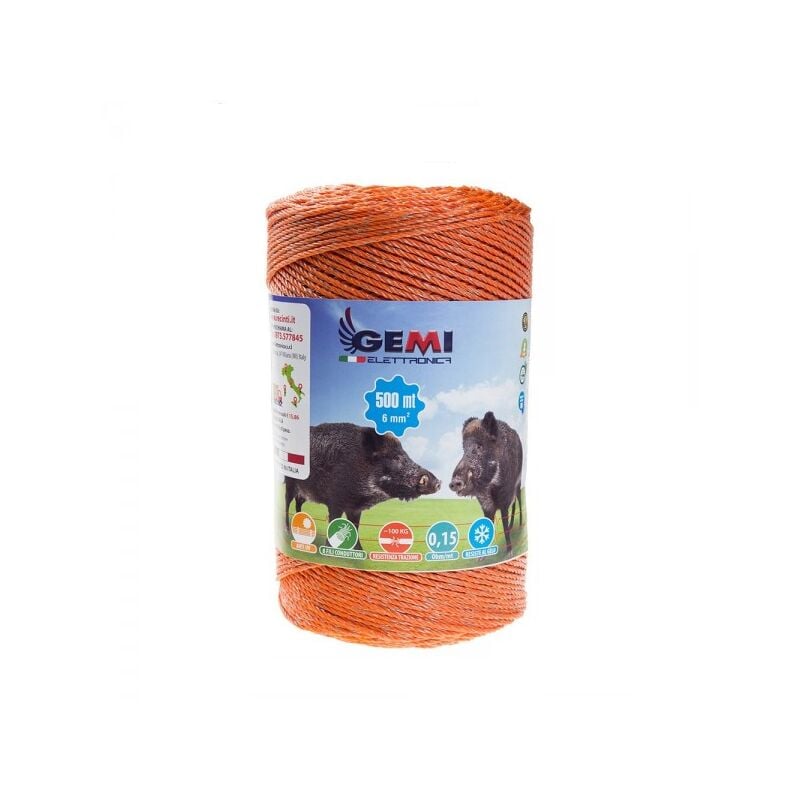 foto del prodotto filo conduttore 500 mt 6 mm per recinto elettrico recinti elettrici recinti elettrificati recinzioni elettrificate per animali cani mucche cavalli