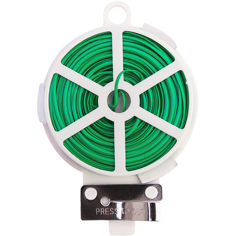 foto del prodotto filo da giardino da 50 m, filo da giardino verde con tagliafili in plastica, fascette stringicavo per piante sollbry