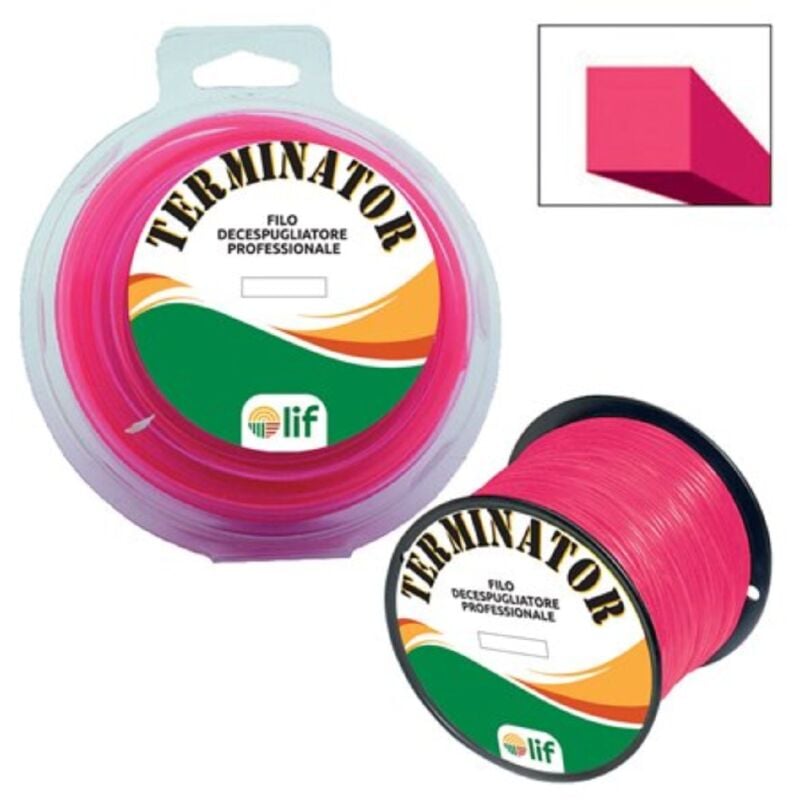 foto del prodotto filo decespugliatore professionale terminator in nylon con profilo quadro 4 mm 120 mt