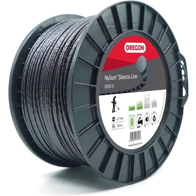 foto del prodotto filo decespugliatore tondo intrecciato nylium silencio nero 2.7mm/140m oregon 800016