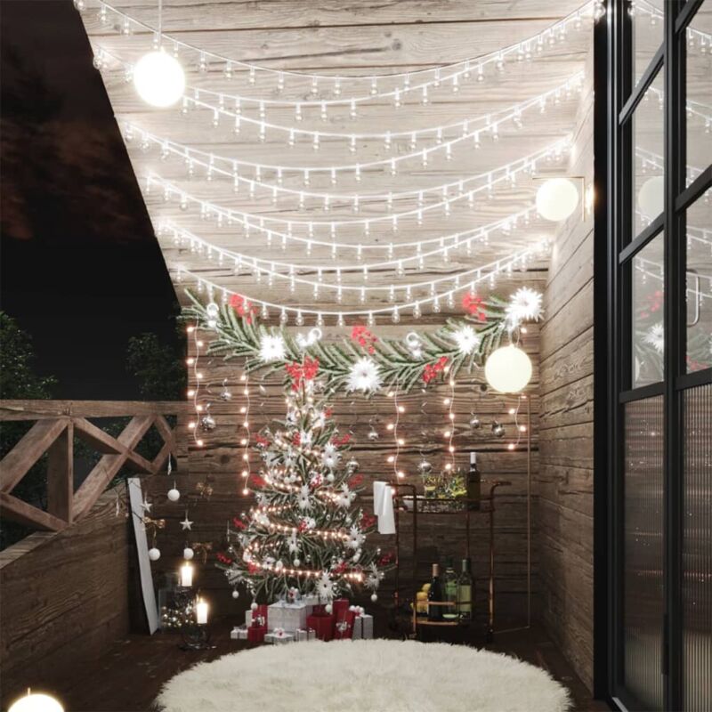 foto del prodotto filo di luci sferiche 40 m 400 led bianco freddo 8 funzioni vidaxl