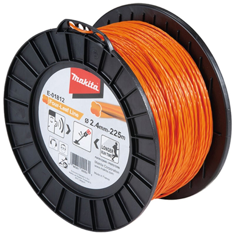 foto del prodotto filo di nylon four leaf arancione 2,4 mm 225 metri makita