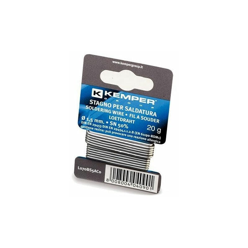 foto del prodotto filo di stagno per saldare diametro 1,5 mm 20 gr kemper