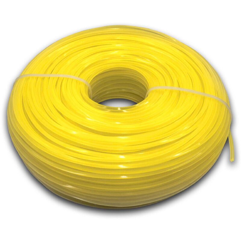 foto del prodotto filo falciante universale compatibile con tagliaerba, decespugliatore - filo di ricambio, giallo, 2,4 mm x 88 m, quadrato - vhbw