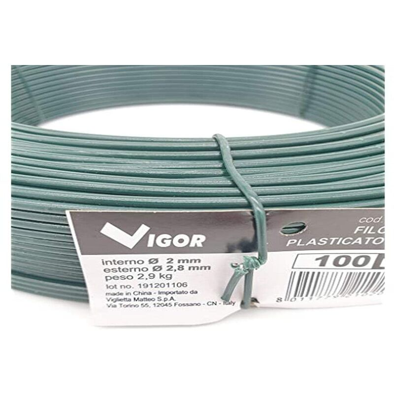 foto del prodotto filo ferro plasticato per tensione, verde, 10 x 28 x 10 cm vigor