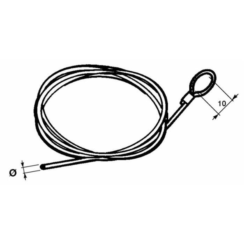 foto del prodotto filo freno acciaio con testa a cappio mm 3 x mt 2,5 (20027)