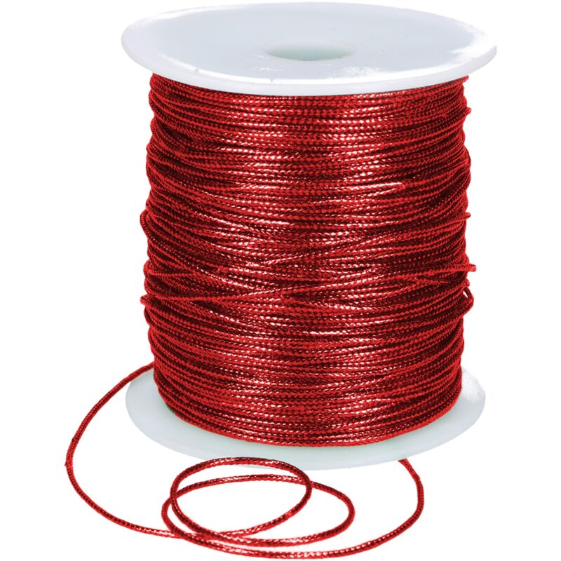 foto del prodotto filo metallizzato 1mm x 100m, rosso, decorativo, lucido