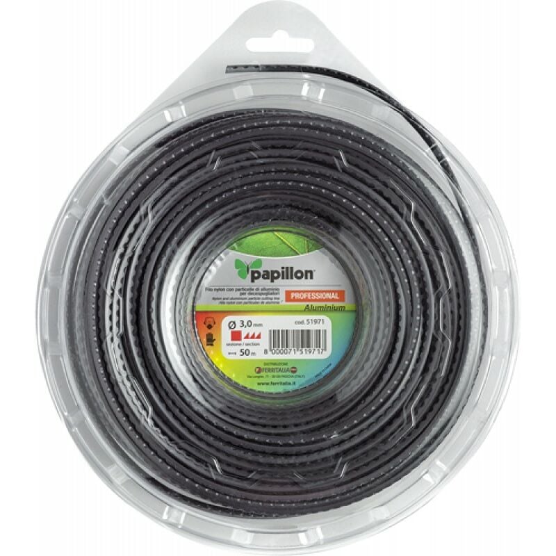foto del prodotto filo nylon all. decesp. papillon quadro seghettato 3,0mmx 50mt blister