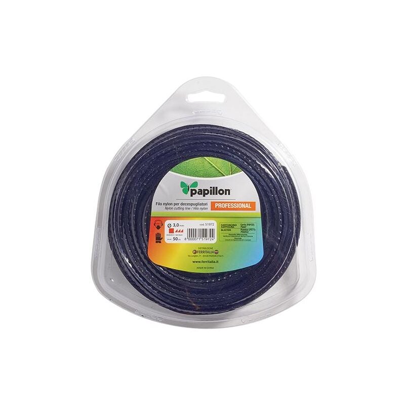 foto del prodotto filo nylon decesp.papillon quadro seghettato 3,0mmx 50mt cf. blister