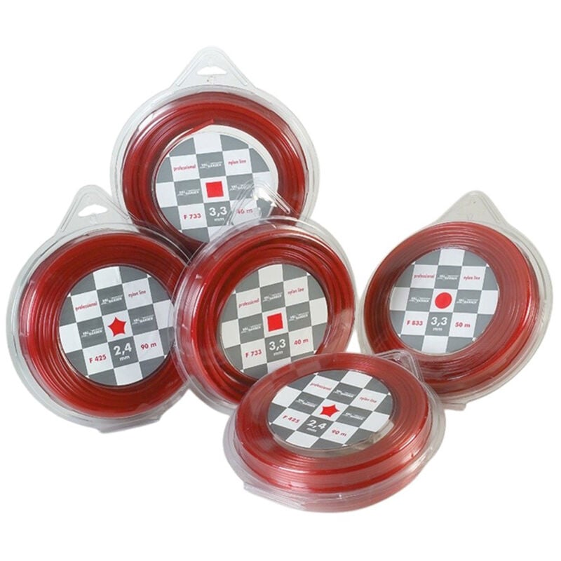 foto del prodotto filo nylon quadrato x decespugliatore tagliaerba 2,7-3,0-3,3-4,0mm valgarden, ' 4mm x 25m'