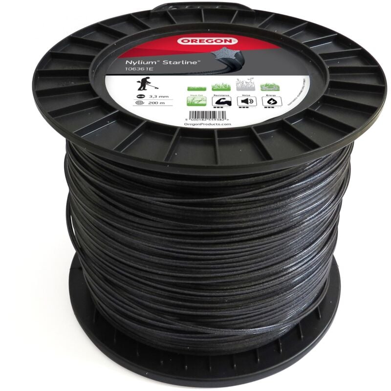 foto del prodotto filo per decespugliatore a forma di stella in nylon resistente, adatto per erba alta, rifiniture e vegetazione fitta, compatibile con numerosi