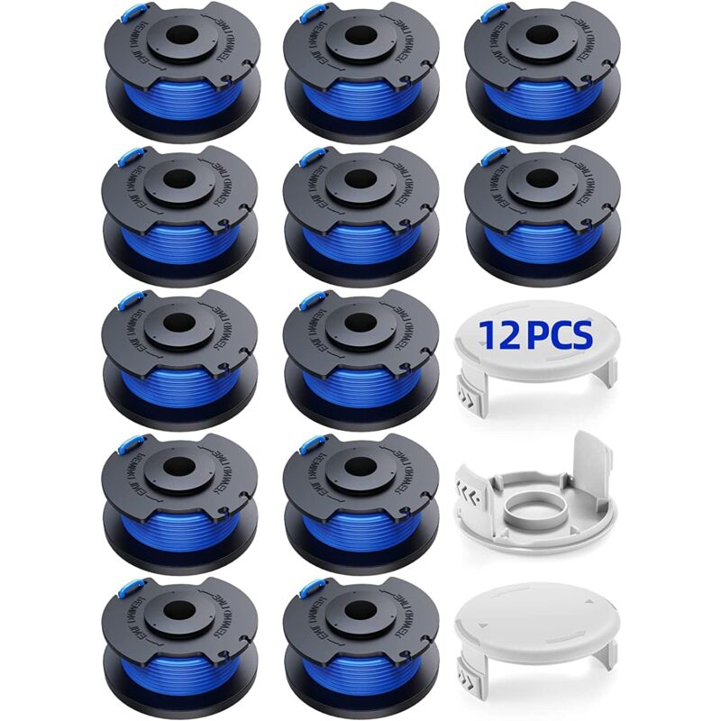 foto del prodotto filo per decespugliatore con 12 bobine, adatto per decespugliatore ryobi one 18v, 24v, 40v, 1,65mm e lunghezza 3,4m, ricambio decespugliatore