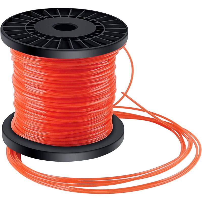 foto del prodotto filo per decespugliatore filo per tagliaerba in nylon a 5 lati, diametro filo 2,4 mm x 100 m, arancione rosso