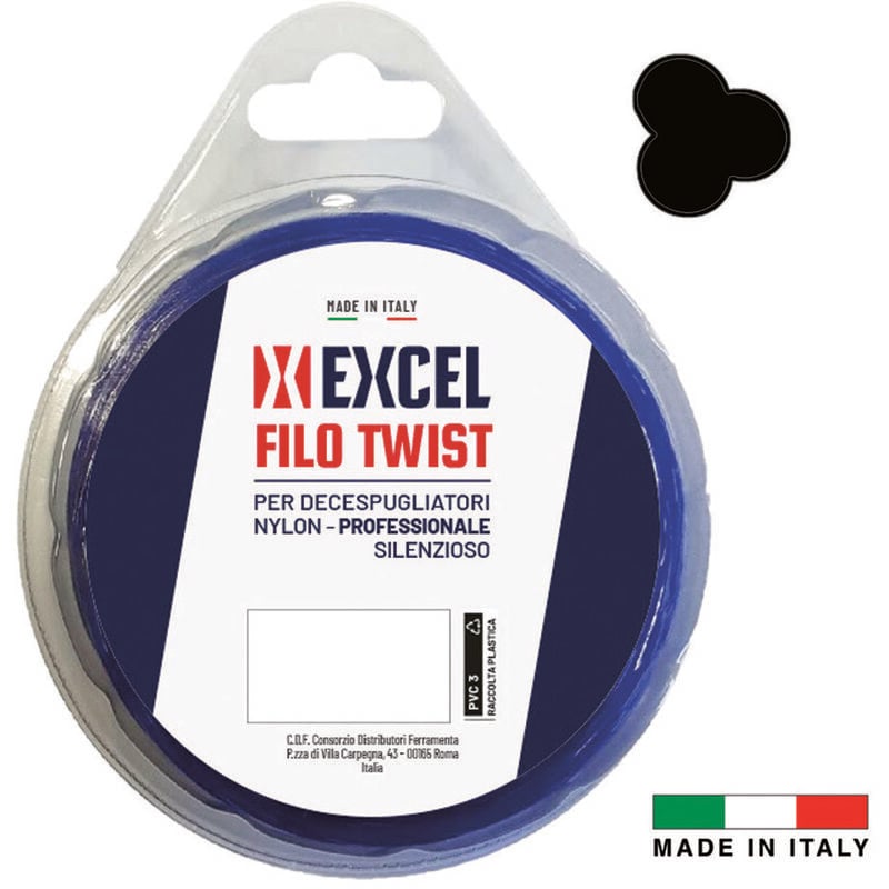 foto del prodotto filo per decespugliatore in nylon silenziato ritorto blu mm.3 in matassa da mt.15