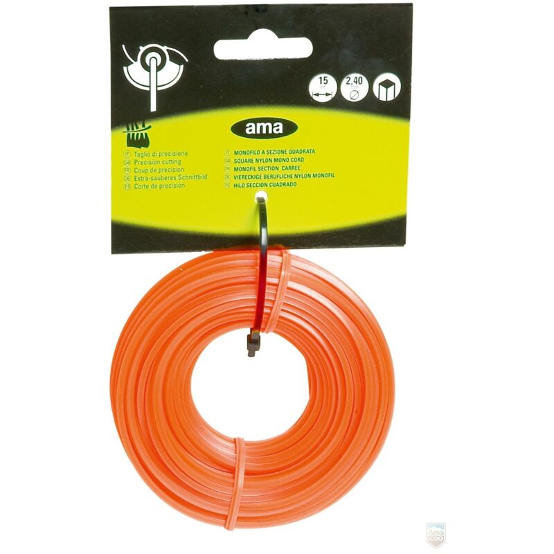 foto del prodotto filo per decespugliatore quadrato 2,4mm ama p06122 15 mt