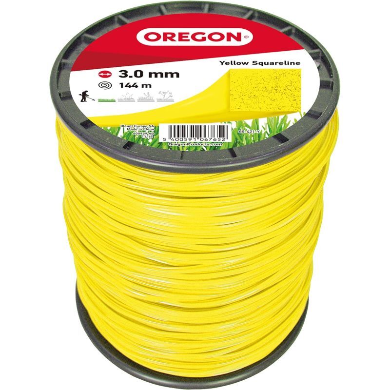 foto del prodotto filo per decespugliatore quadrato nylon giallo 3.0mm 144m oregon 69 421 y