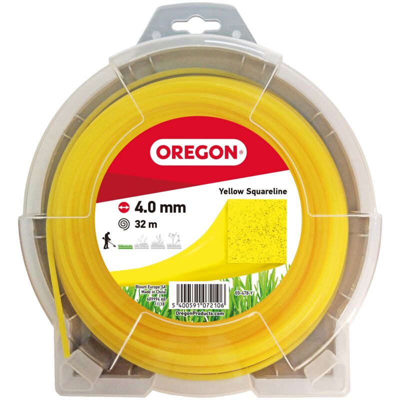 foto del prodotto filo per decespugliatore quadrato nylon giallo 4.0mm 32m oregon 69 478 y