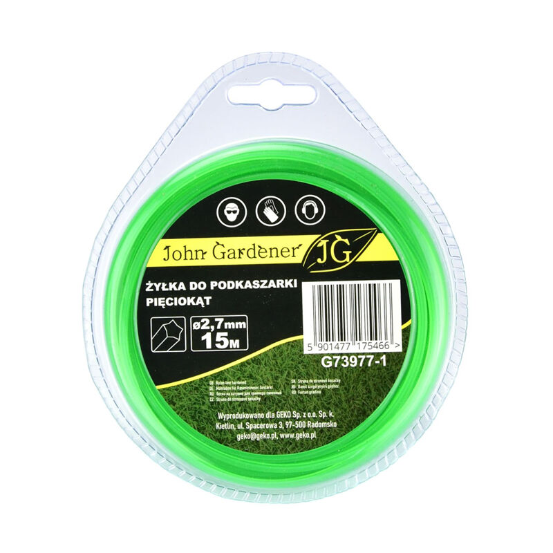foto del prodotto filo per decespugliatore tagliaerba sezione 2,7mm pentagonale 15m geko g73977 1