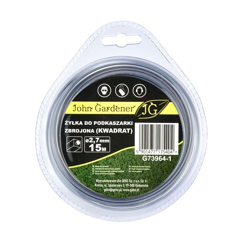foto del prodotto filo per decespugliatore tagliaerba sezione 2,7mm quadrato 15m geko g73964 1