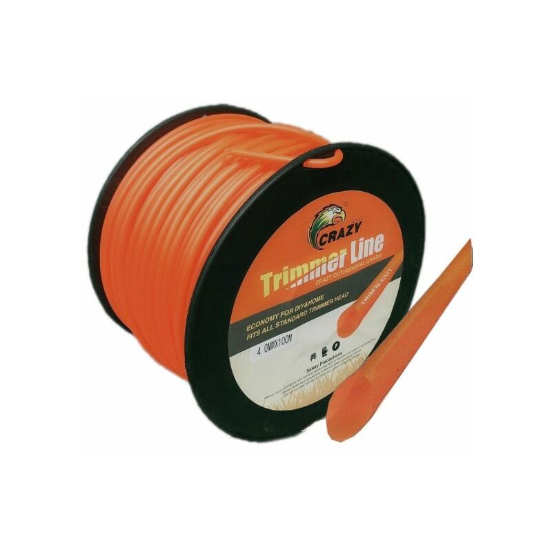 foto del prodotto filo per decespugliatore tondo 4mm bobina 100mt taglaerba cavo matassa rosso