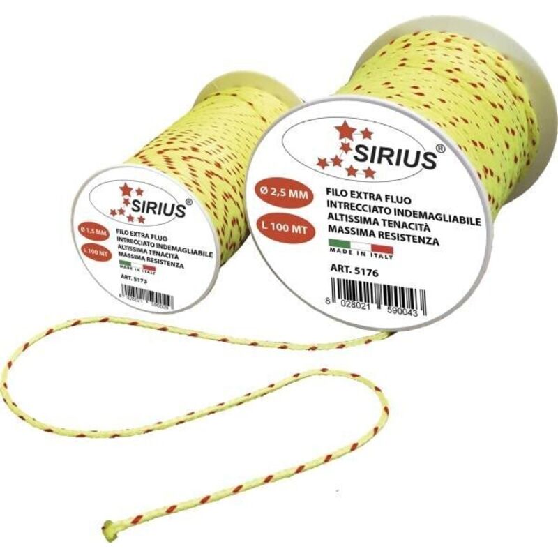foto del prodotto filo per edilizia extra lenza muratore 100mt giallo fluorescente d 2,5mm sirius