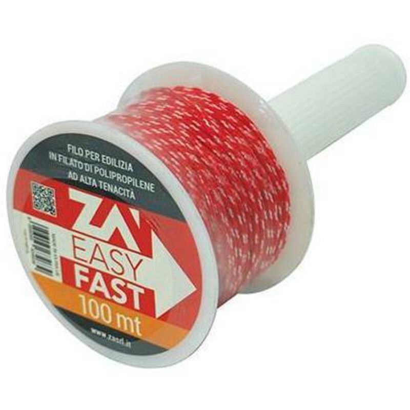 foto del prodotto filo per edilizia rosso bianco con manico mt 100 pz 1,0
