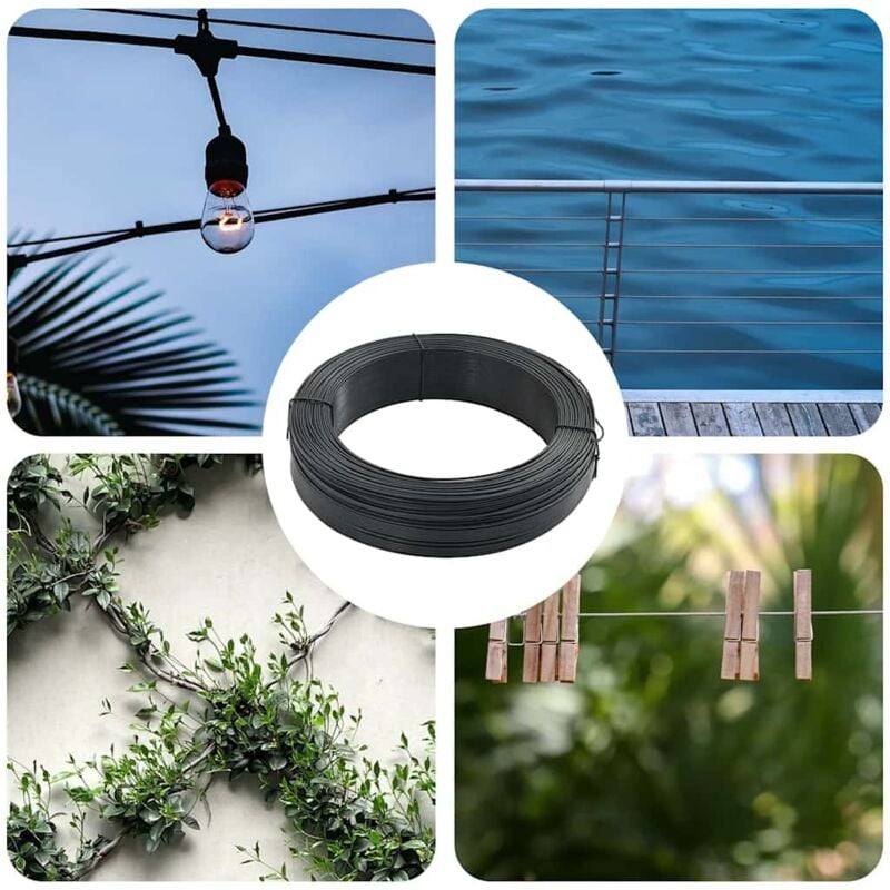 foto del prodotto filo per recinzioni 250 m 0,9/1,4 mm in acciaio antracite - vidaxl