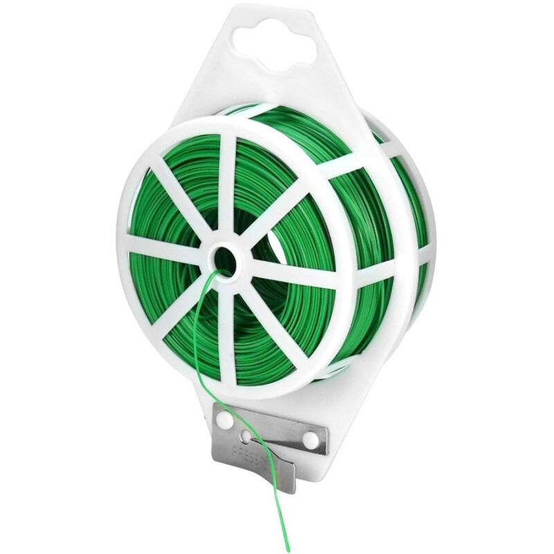foto del prodotto filo per rilegatura verde con taglierina integrata 60 metri per piante fiori trade shop traesio