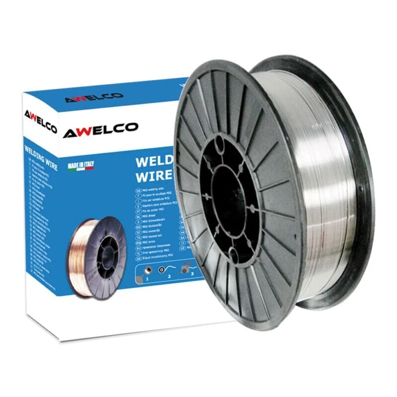 foto del prodotto filo per saldatura in acciaio inox per saldatrici mig a filo bobina diametro 200 mm con filo da 0,8 mm - awelco