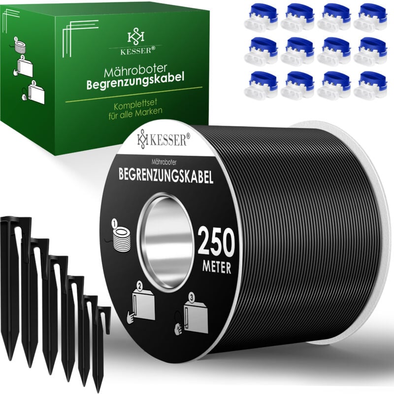 foto del prodotto filo perimetrale picchetti di messa a terra connettore per cavo per robot tosaerba accessori per robot tosaerba set filo perimetrale compatibile