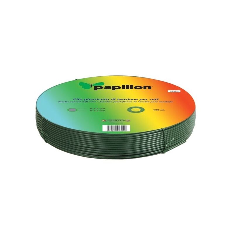 foto del prodotto filo plasticato verde papillon in matassa da 100 mt filo 2,4 mm tipo tensione