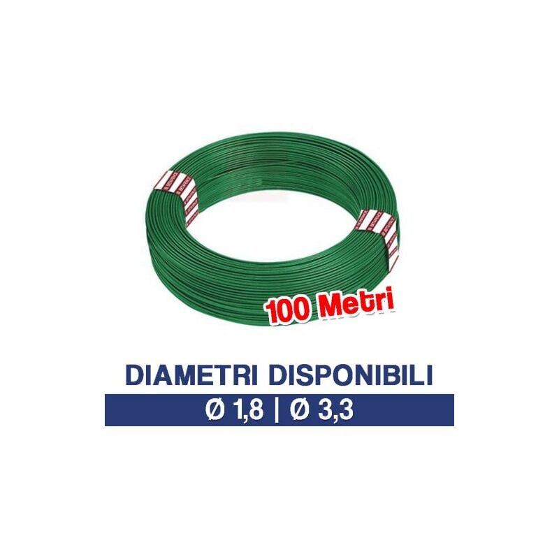 foto del prodotto filo plastificato verde mm.1,8 mt.100