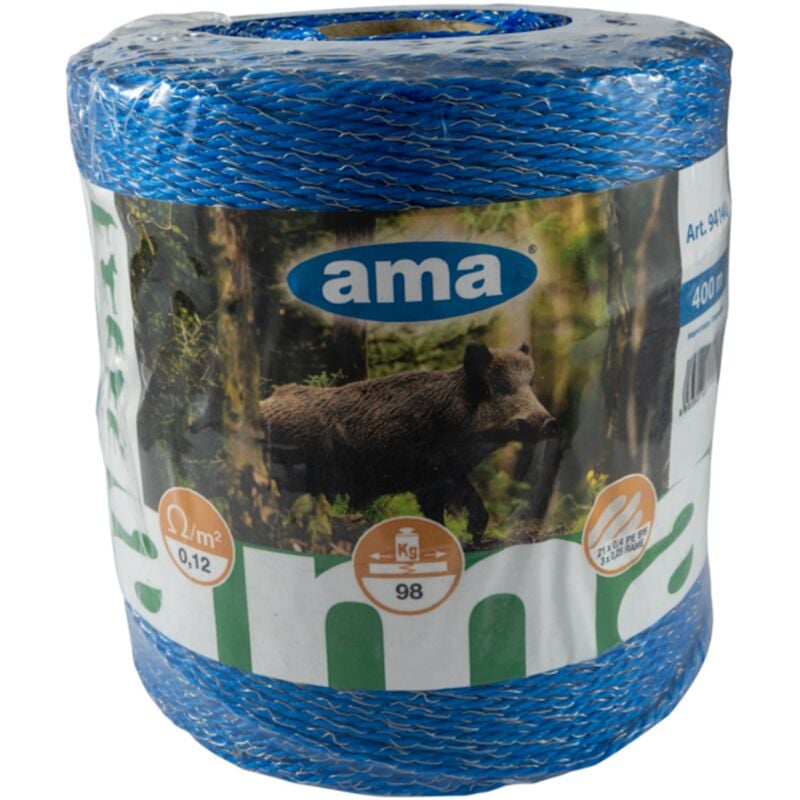 foto del prodotto filo premium line per cinghiale 400 m rame di colore blu per recinti ama