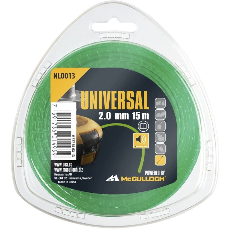 foto del prodotto filo silenzioso per decespugliatore universal nlo013 filo di ricambio per tagliabordi, lunghezza 15 m, filo 2,0 mm, tecnica brevettata per