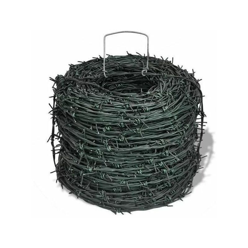 foto del prodotto filo spinato plastificato intrecciato metallico diametro 2,2 mm rotolo da 100 mt