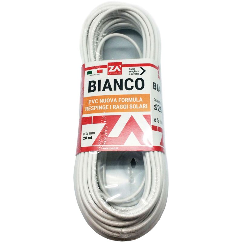 foto del prodotto filo stendibiancheria biancone anima acciaio ottonato 20 mt