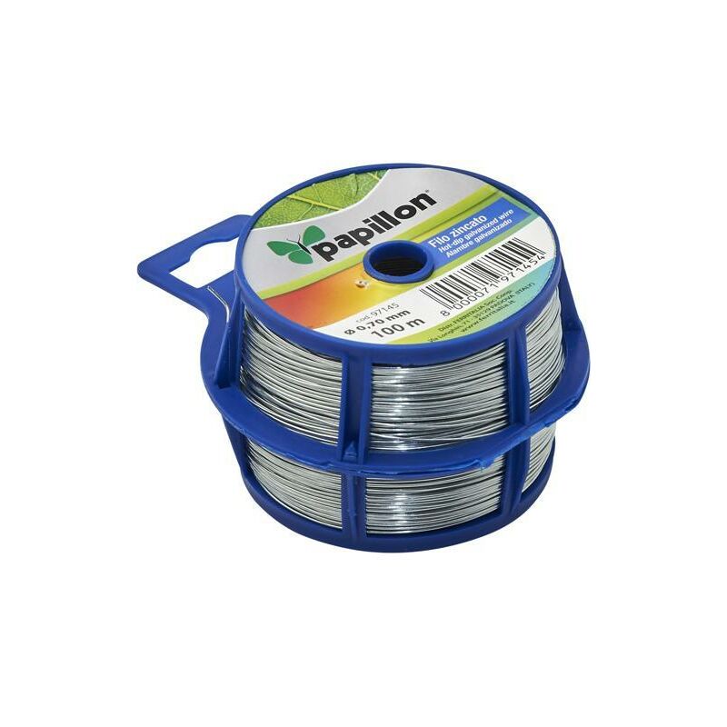 foto del prodotto filo zincato per bricolage da 0,70 mm in dispenser da 100 mt papillon