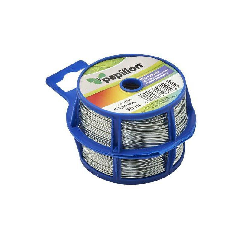 foto del prodotto filo zincato per bricolage da 1,00 mm in dispenser da 50 mt papillon