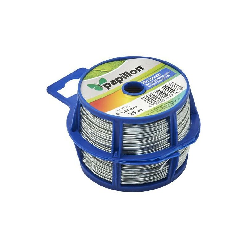 foto del prodotto filo zincato per bricolage da 1,25 mm in dispenser da 25 mt papillon