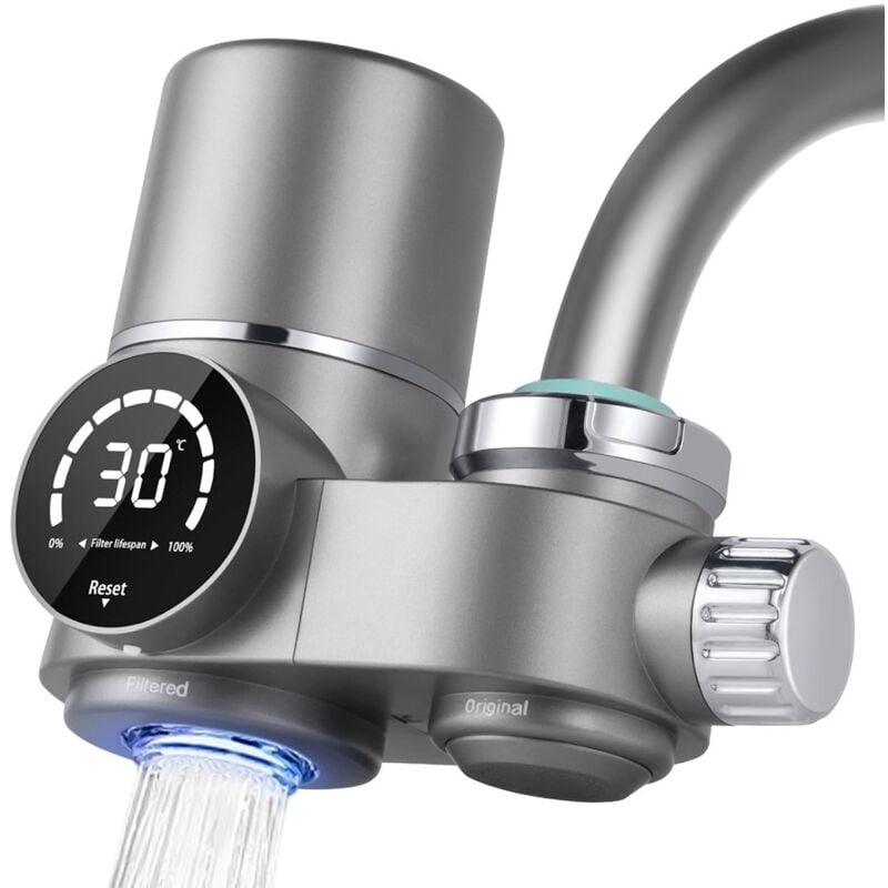 foto del prodotto filpur filtro per l acqua del rubinetto senza bpa, alla spina con luce uv e display