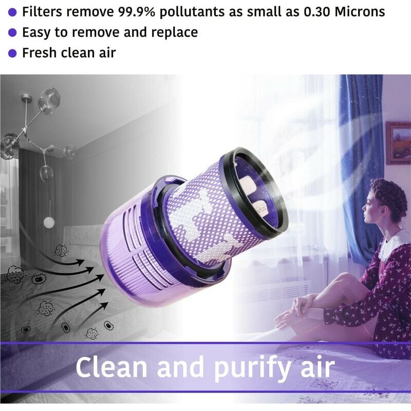 foto del prodotto filtri di ricambio aiperq compatibili con la serie dyson v11 sv14 confezione da 3 